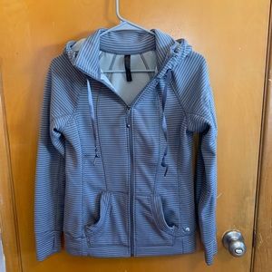 Gray/white fleece zip up hoodie